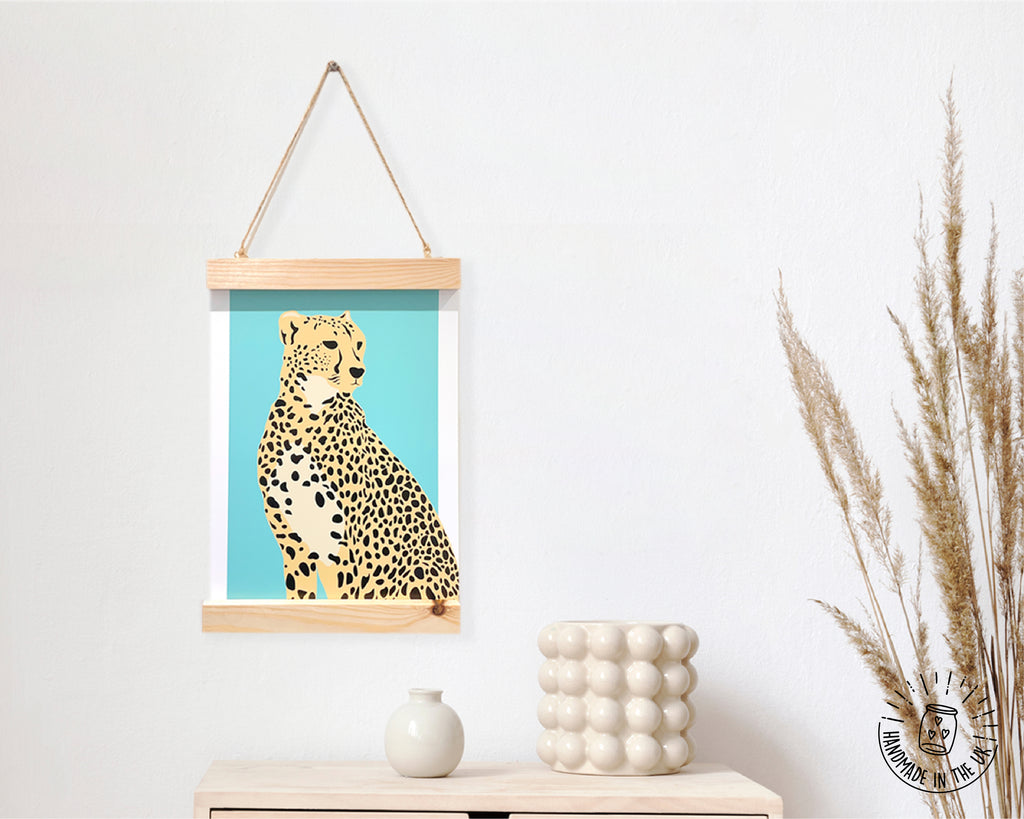 Cheetah Print with Wooden Hanging Frame