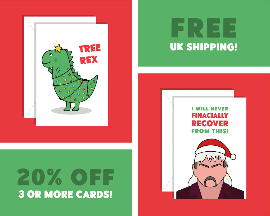 T-Rex Decorating A Christmas Tree, Funny Dinosaur Christmas Greeting Card