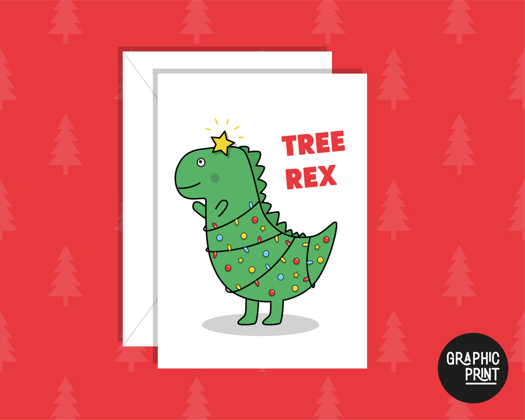 T-Rex Christmas Funny Dinosaur Greeting Card