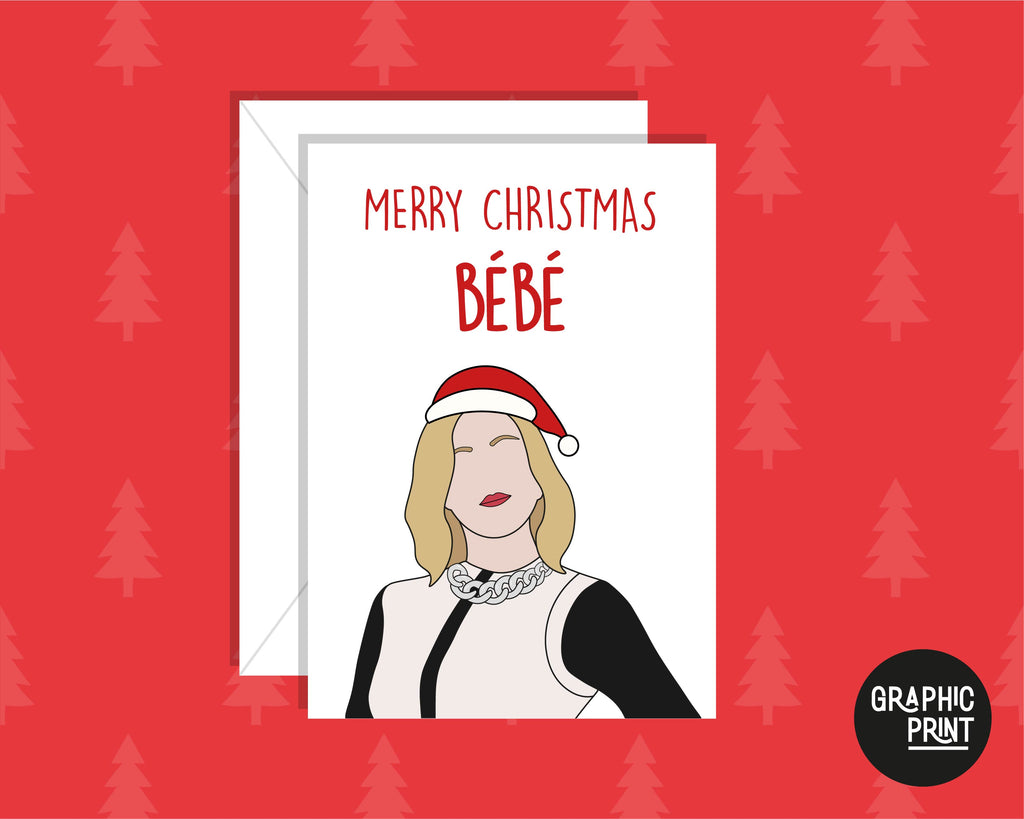 Merry Christmas Bebe Christmas Card, Schitt's Creek Moira Rose Christmas Card