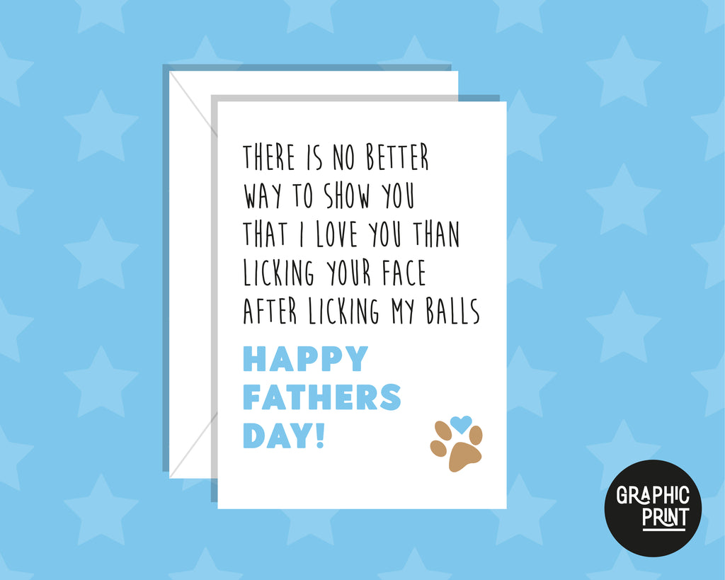 Lick Your Face Happy Father's Day Card From The Dog
