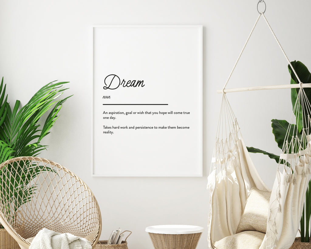 Dream Definition Quote Wall Art Print