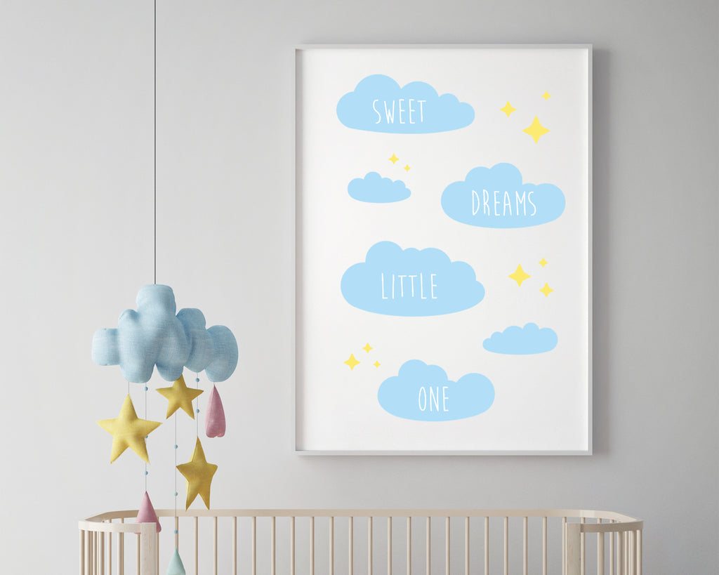 Sweet Dreams Little One Quote Wall Art Print