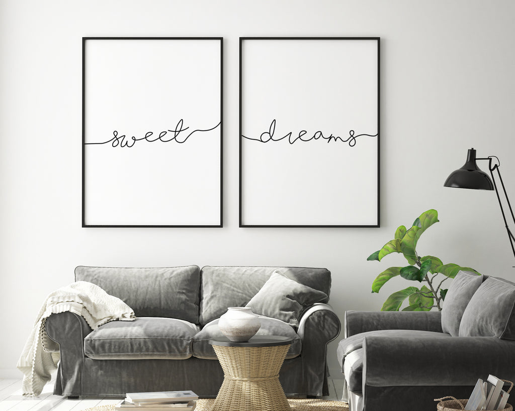 Sweet Dreams Typography Wall Art Print