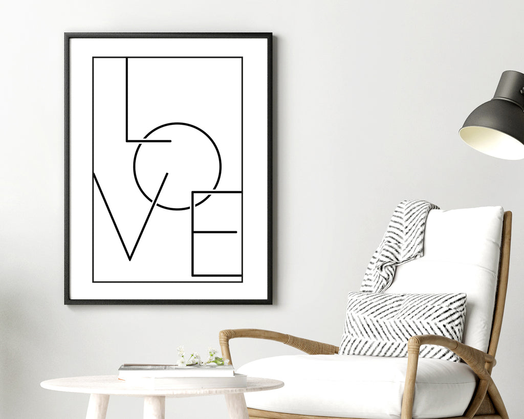 Love Typography Quote Wall Art Print