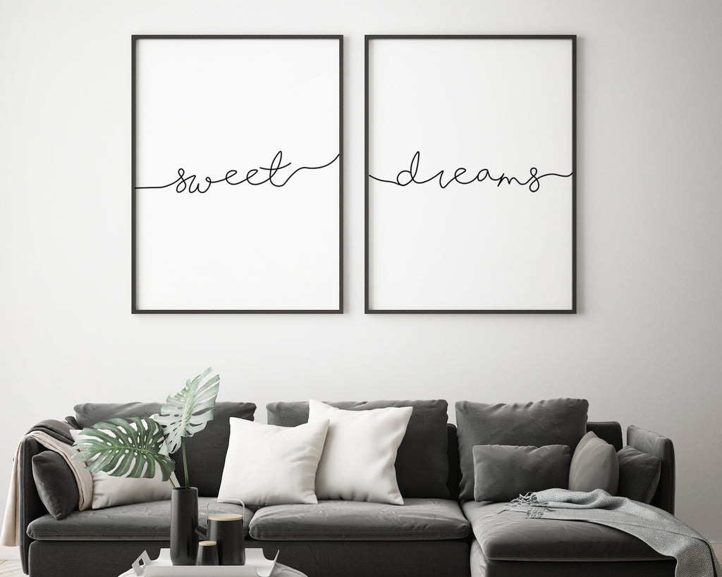 Sweet Dreams Typography Wall Art Print