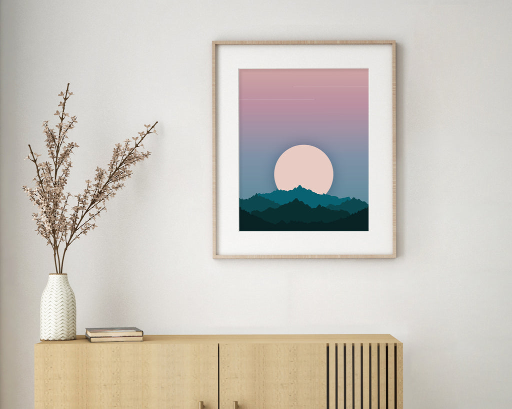 Aeroplanes in the Distance Landscape Wall Art Print