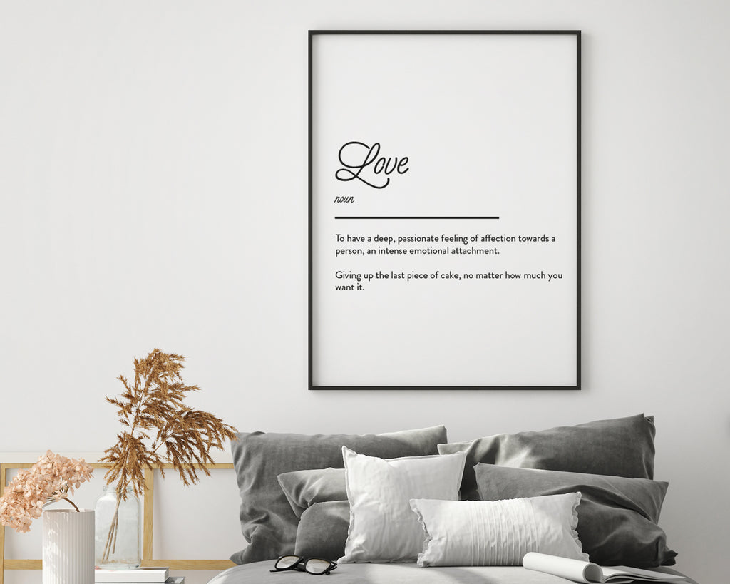 Love Definition Quote Wall Art Print
