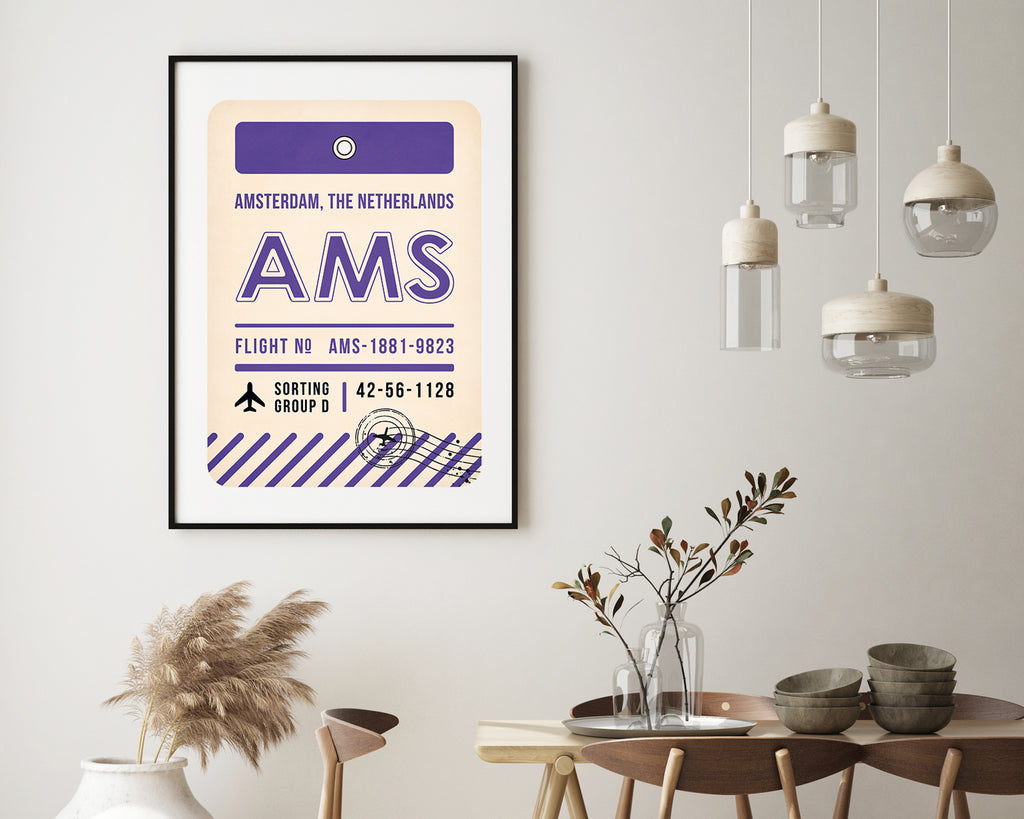 Amsterdam, The Netherlands Luggage Tag Travel Wall Art Print