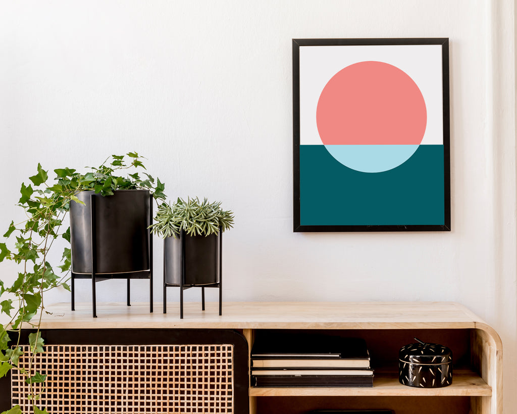 Two Tone Circle Composition Wall Art Print