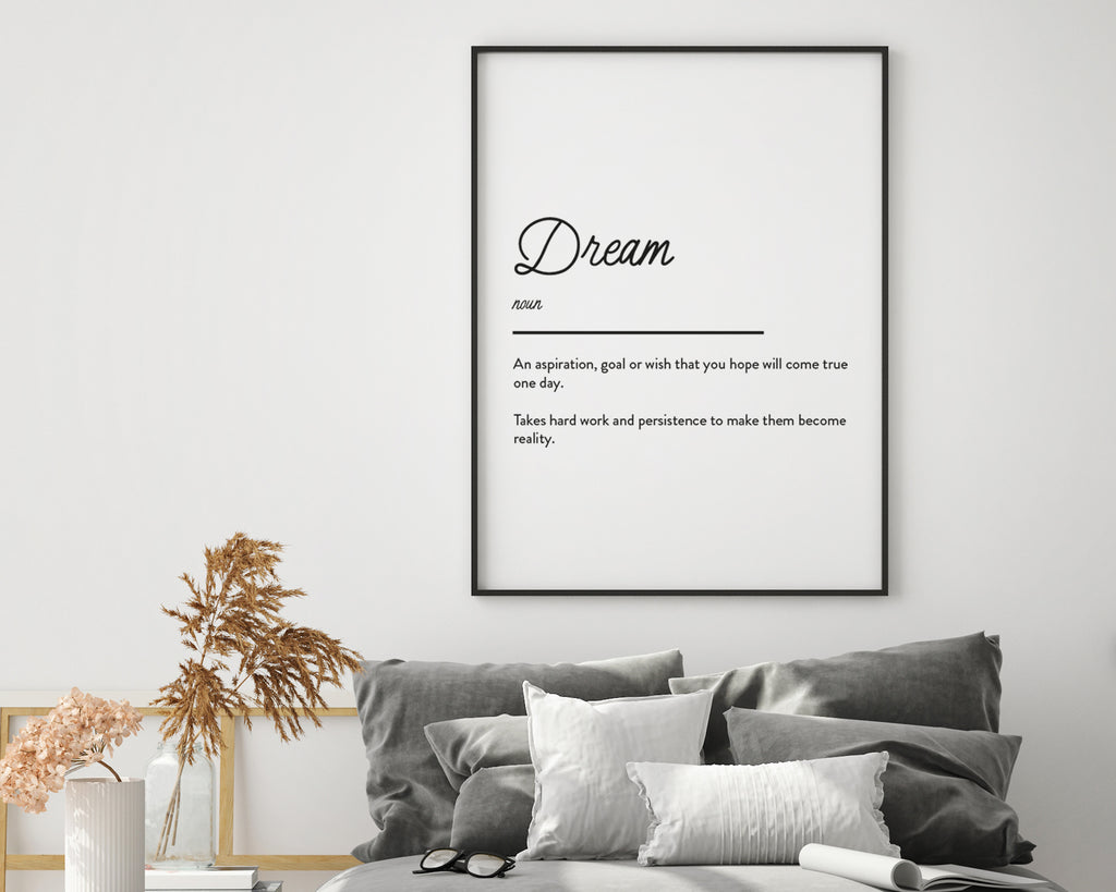 Dream Definition Quote Wall Art Print