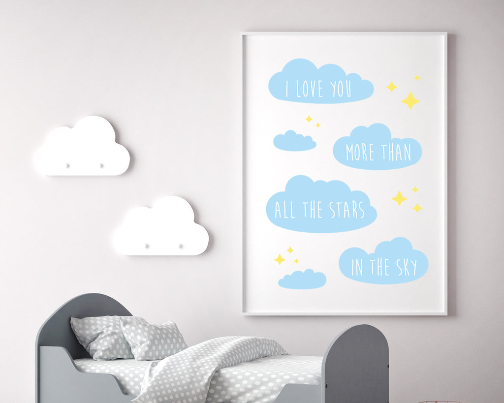 I Love You More Than All The Stars In The Sky Wall Art Print