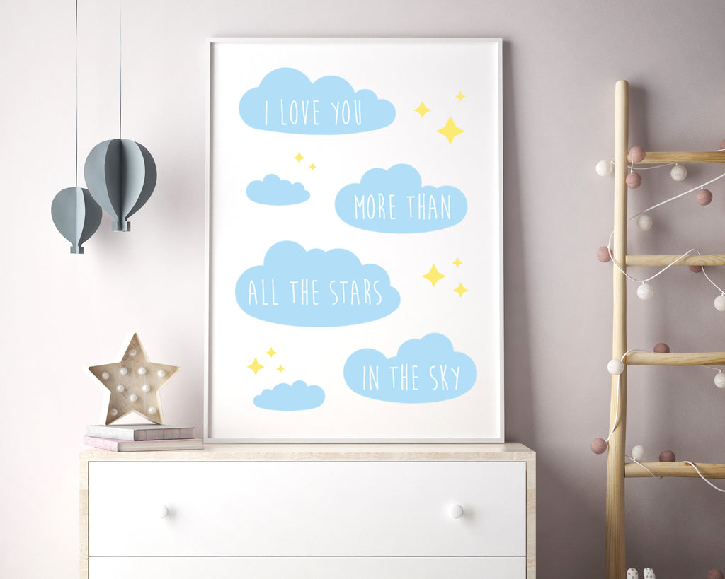 I Love You More Than All The Stars In The Sky Wall Art Print
