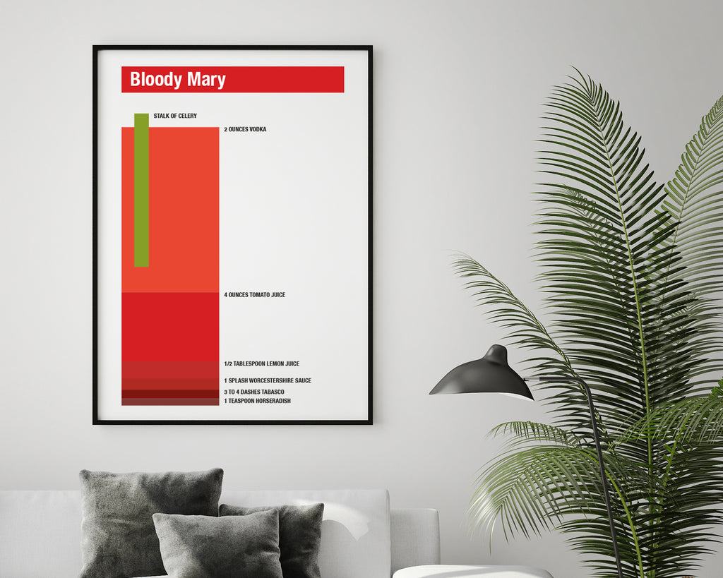Bloody Mary Cocktail Drink Recipe Wall Art Print