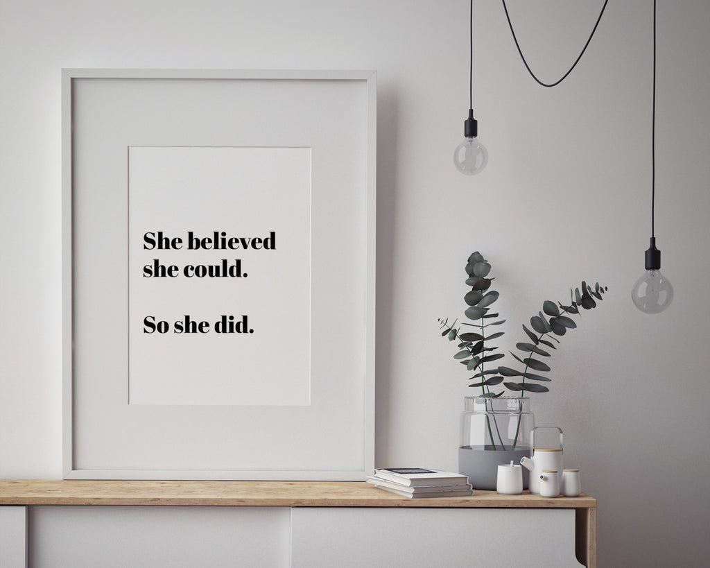 She Believed She Could, So She Did Wall Art Print Print