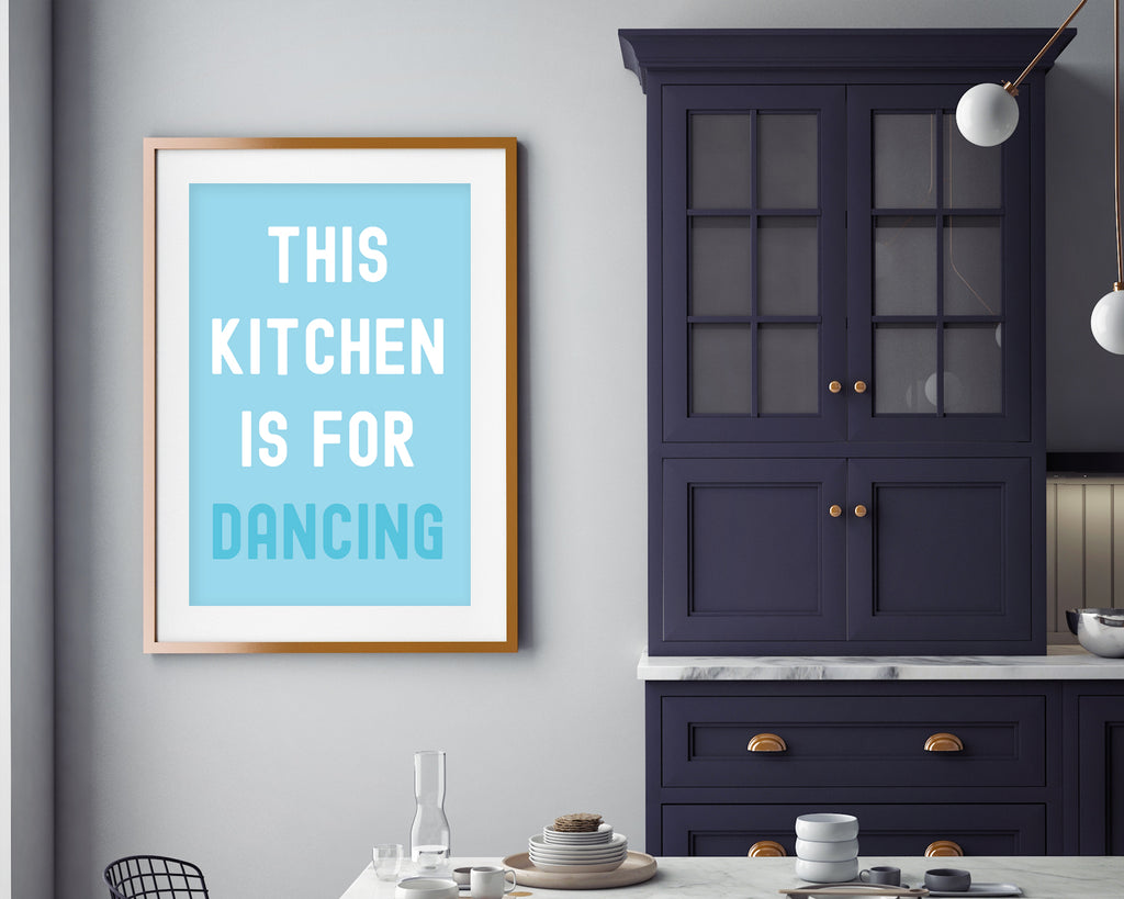 This Kitchen Is For Dancing Typography Wall Art Print