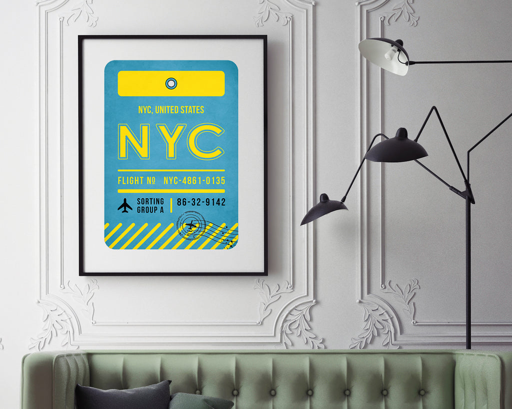 New York City, United States Luggage Tag Travel Poster