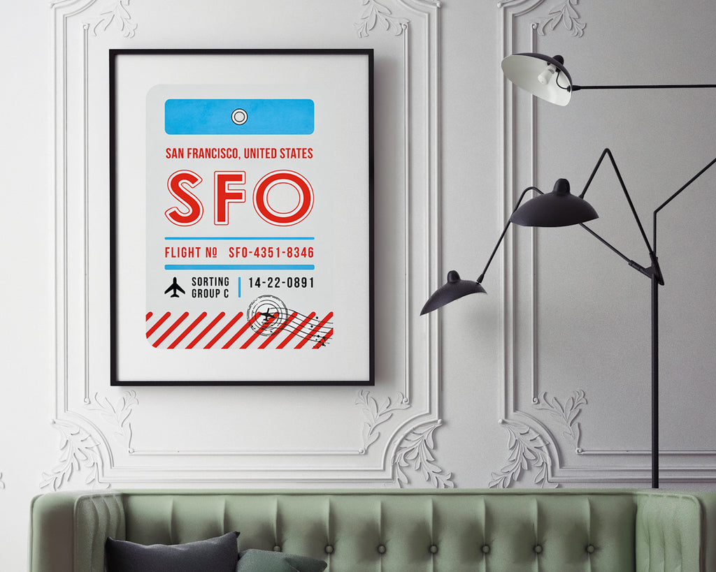 San Francisco, United States of America Luggage Tag Travel Poster