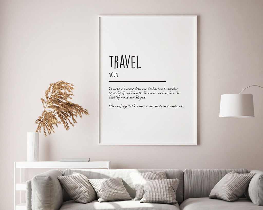 Travel Definition Quote Wall Art Print