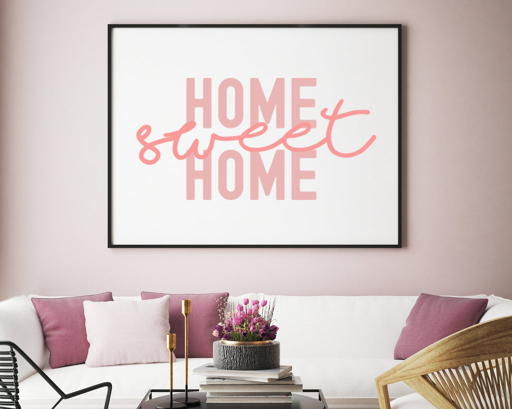 Home Sweet Home Typography Wall Art Print