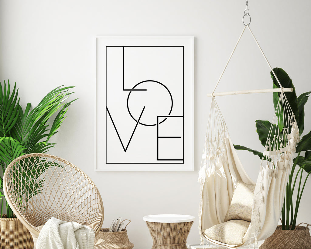 Love Typography Quote Wall Art Print