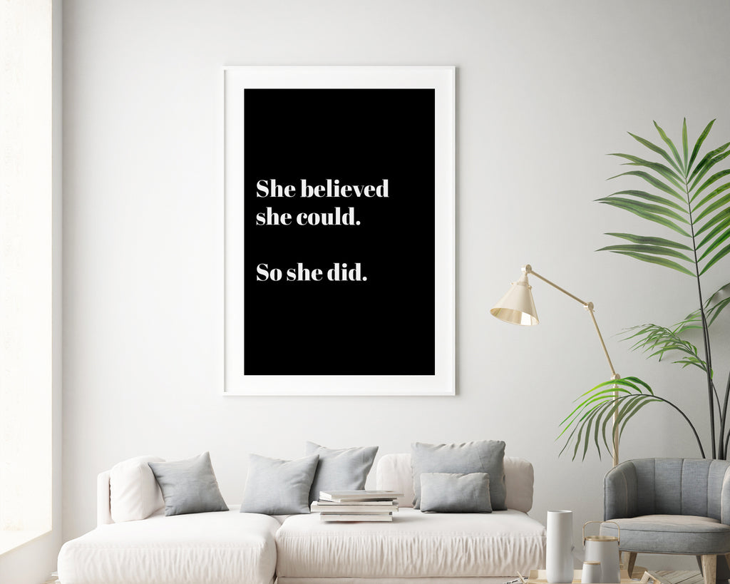She Believed She Could, So She Did Wall Art Print Print