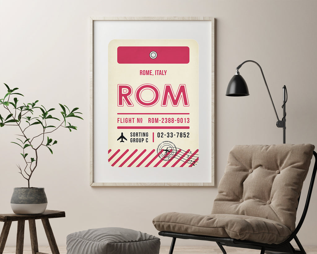 Rome, Italy Luggage Tag Travel Poster
