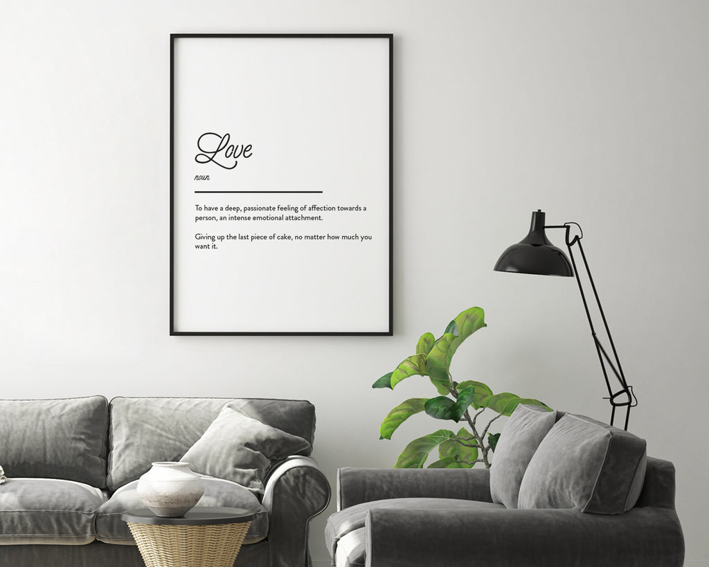 Love Definition Quote Wall Art Print