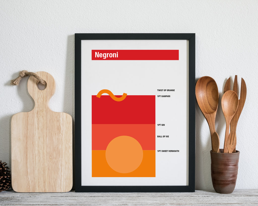 Negroni Cocktail Cocktail Drink Recipe Wall Art Print