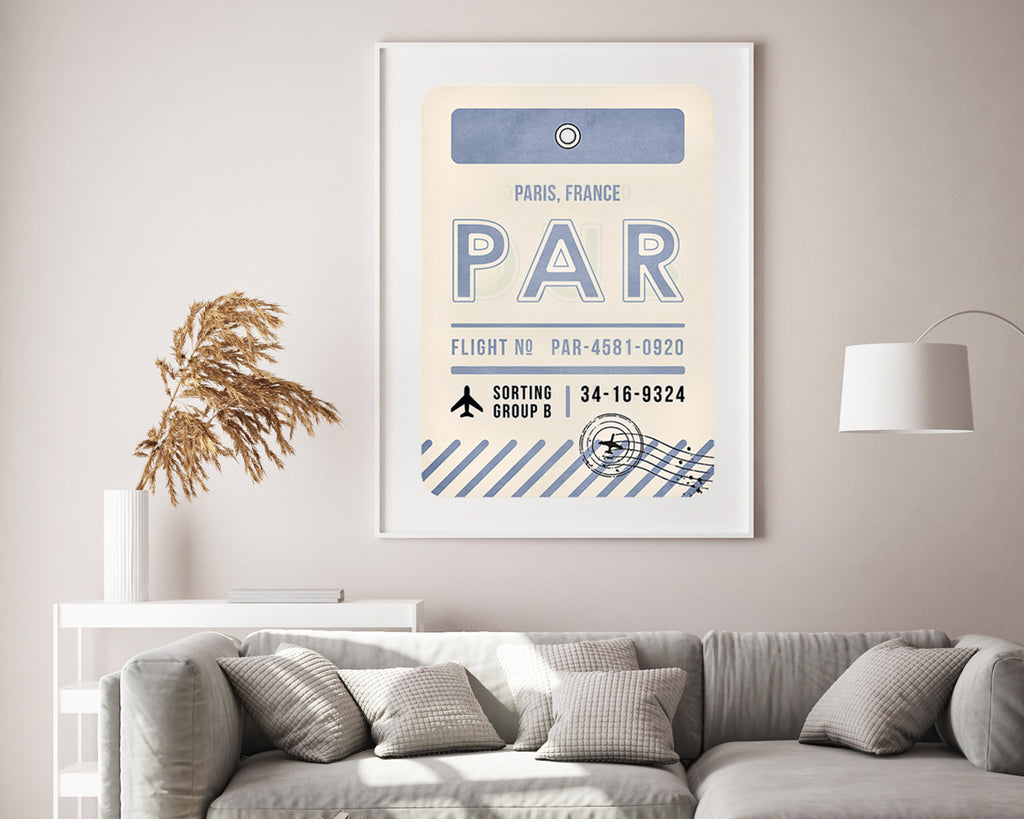 Paris, France Luggage Tag Travel Poster