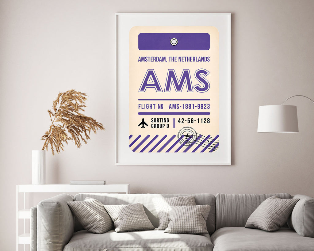 Amsterdam, The Netherlands Luggage Tag Travel Wall Art Print