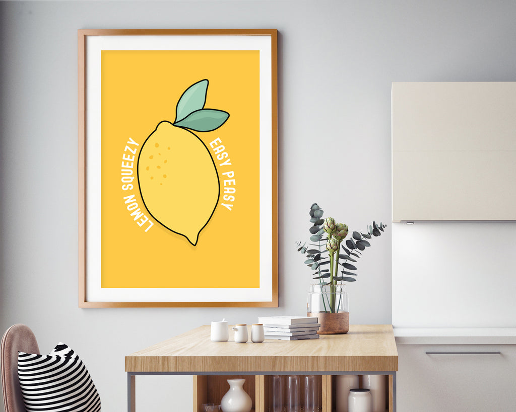 Easy Peasy Lemon Squeezy Quote Wall Art Print