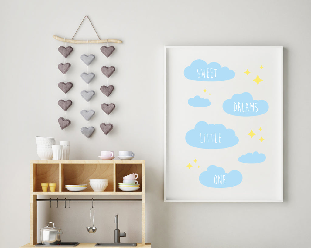 Sweet Dreams Little One Quote Wall Art Print