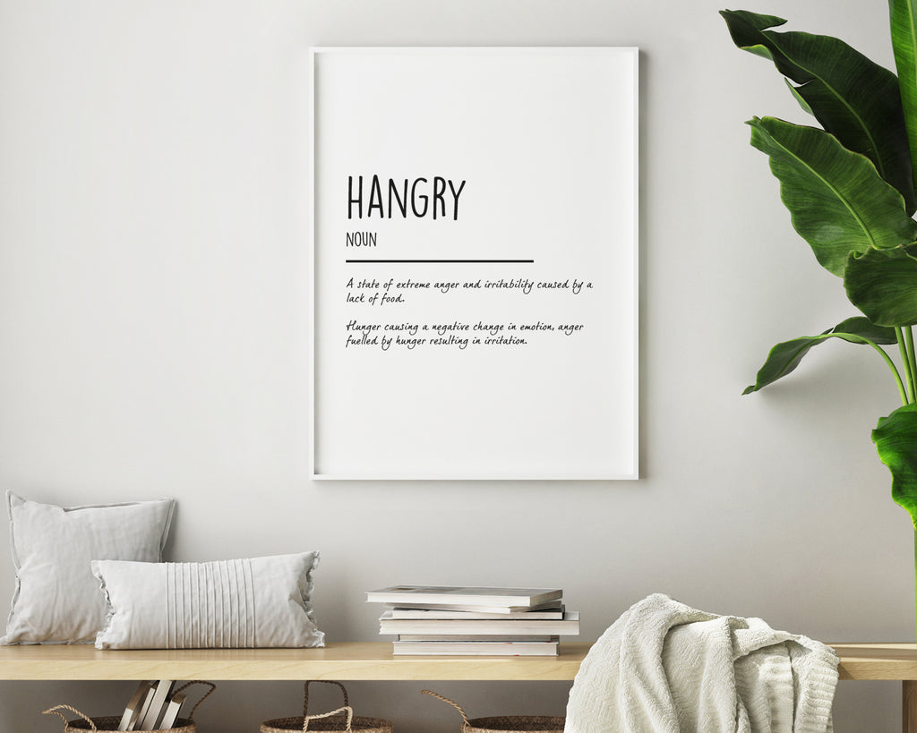Hangry Definition Quote Wall Art Print