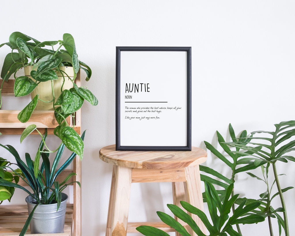 Auntie Definition Quote Wall Art Print