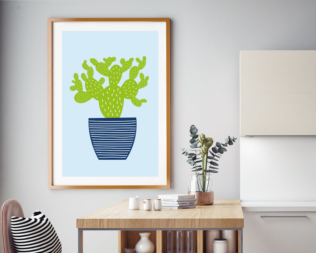 Illustrated Cactus Plant Wall Art Print