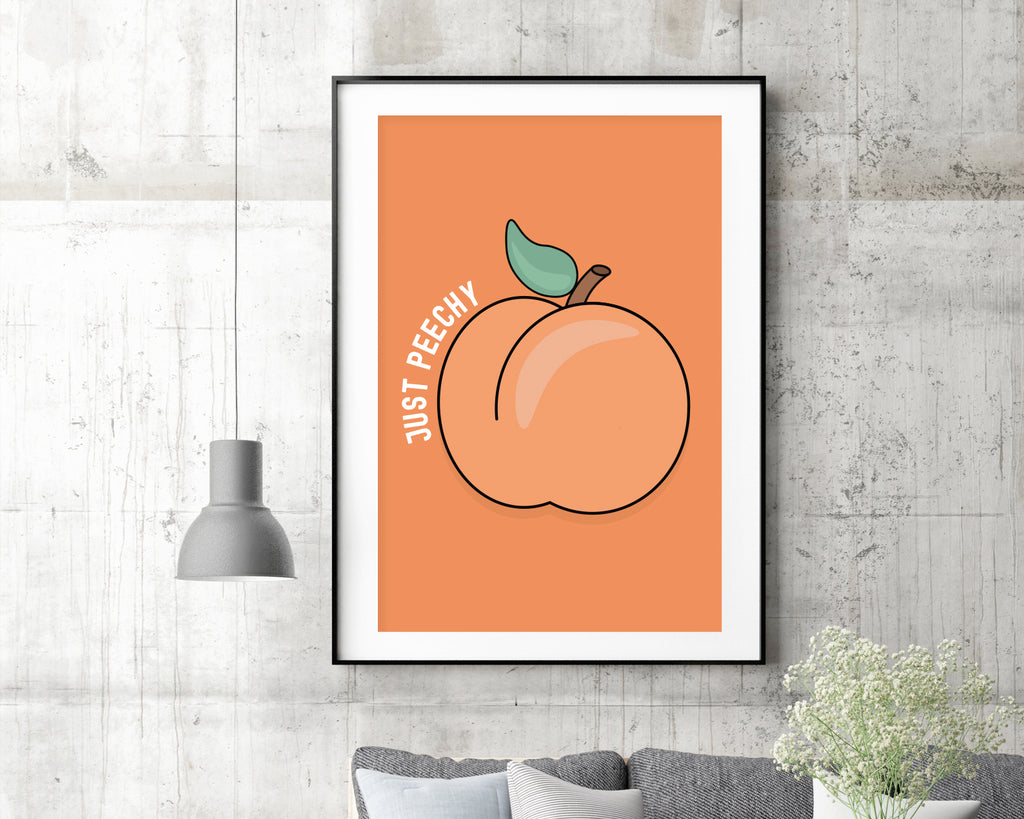 Feeling Peachy Kitchen Poster Wall Art Print