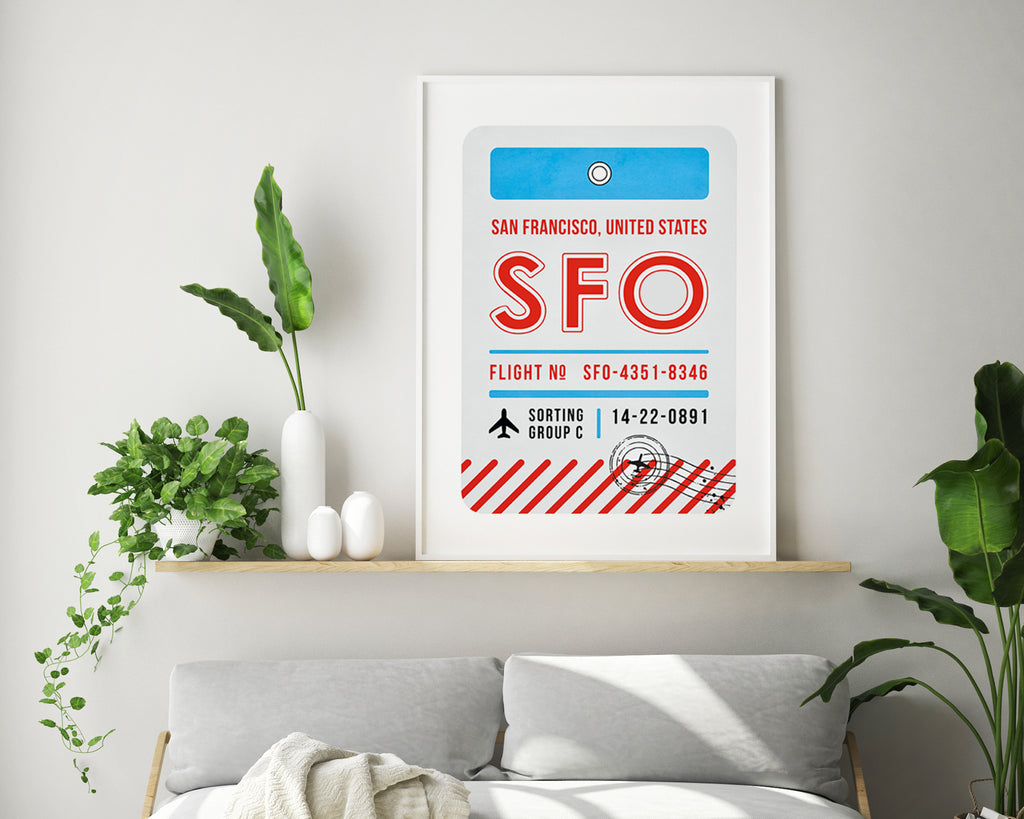 San Francisco, United States of America Luggage Tag Travel Poster