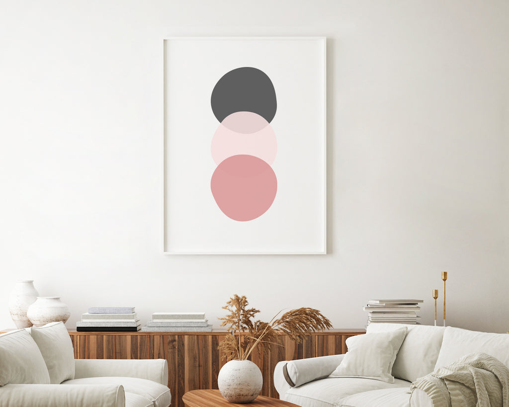 Scandinavian Pink Circle Wall Art Print