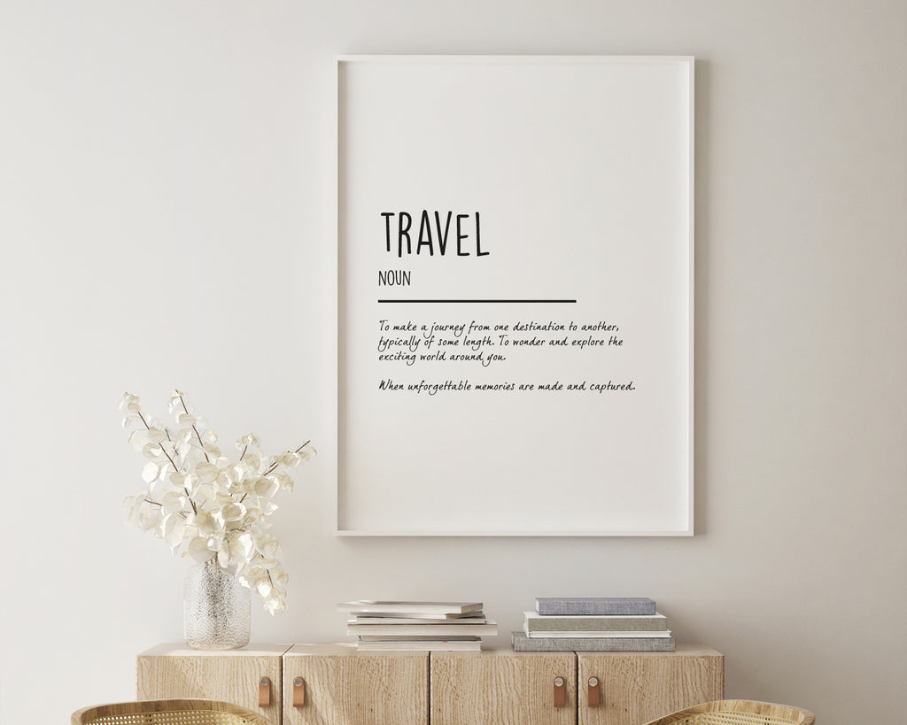 Travel Definition Quote Wall Art Print