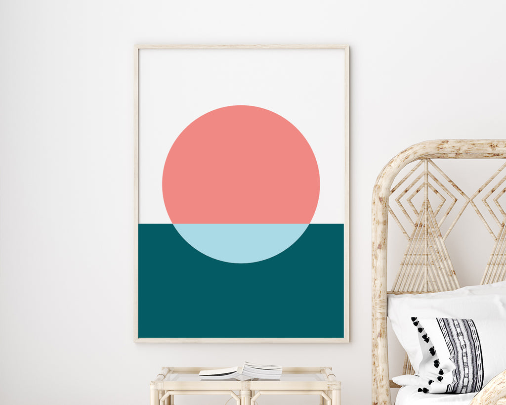 Two Tone Circle Composition Wall Art Print