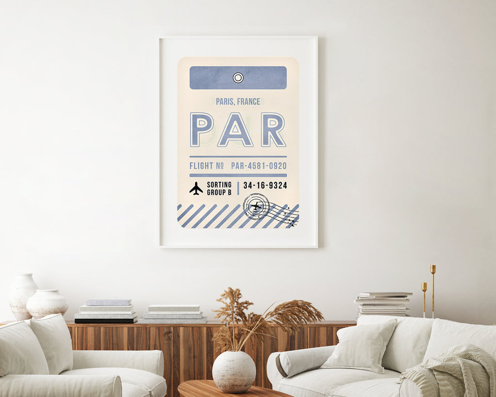 Paris, France Luggage Tag Travel Poster