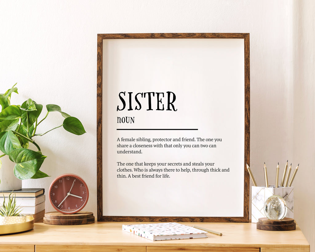 Sister Definition Quote Wall Art Print