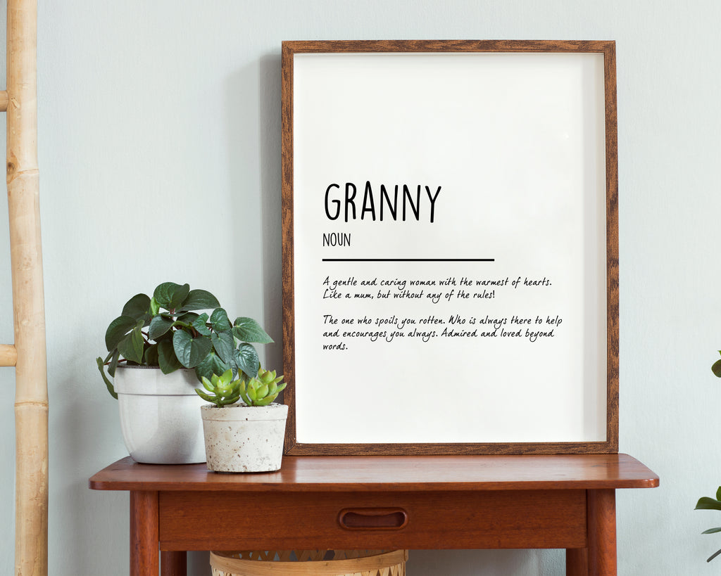 Grandma Definition Quote Minimal Poster Print