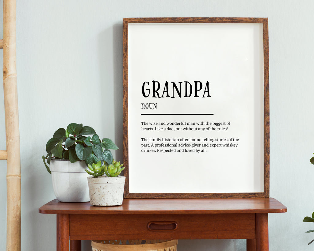 Grandad Definition Quote Minimal Poster Print