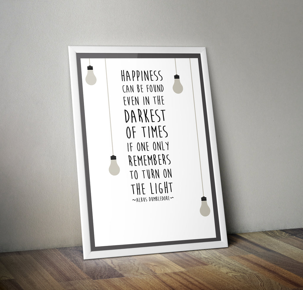 Harry Potter Dumbledore Quote "Happiness" Film Movie Poster