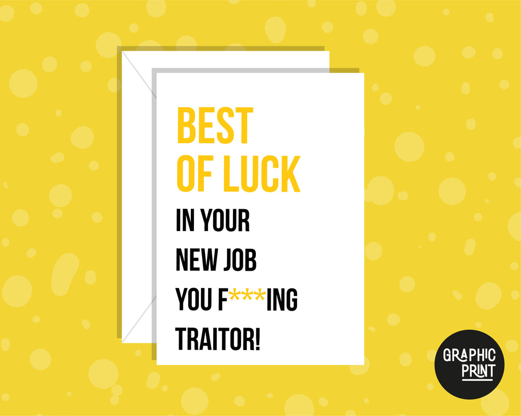 Best of Luck In Your New Job, New Job Leaving Card
