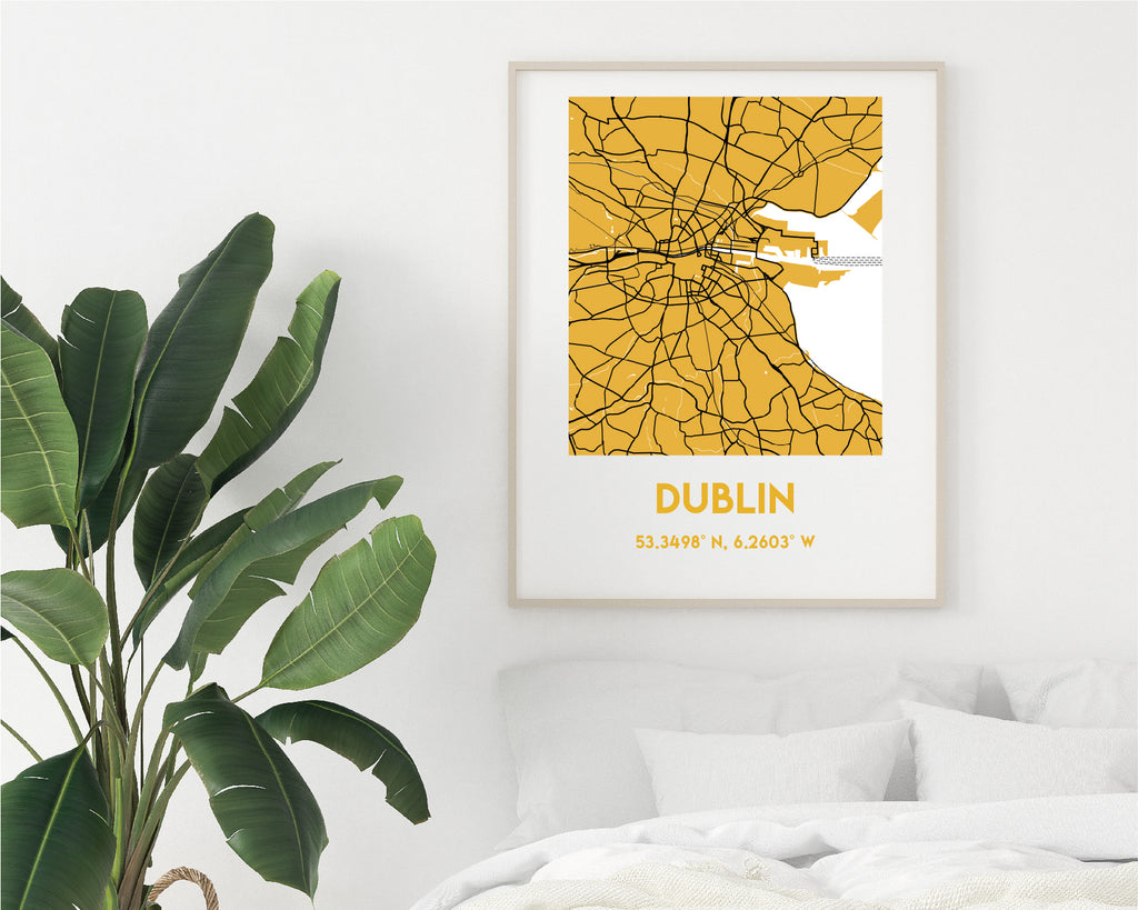 Personalised Yellow City Map Travel Poster