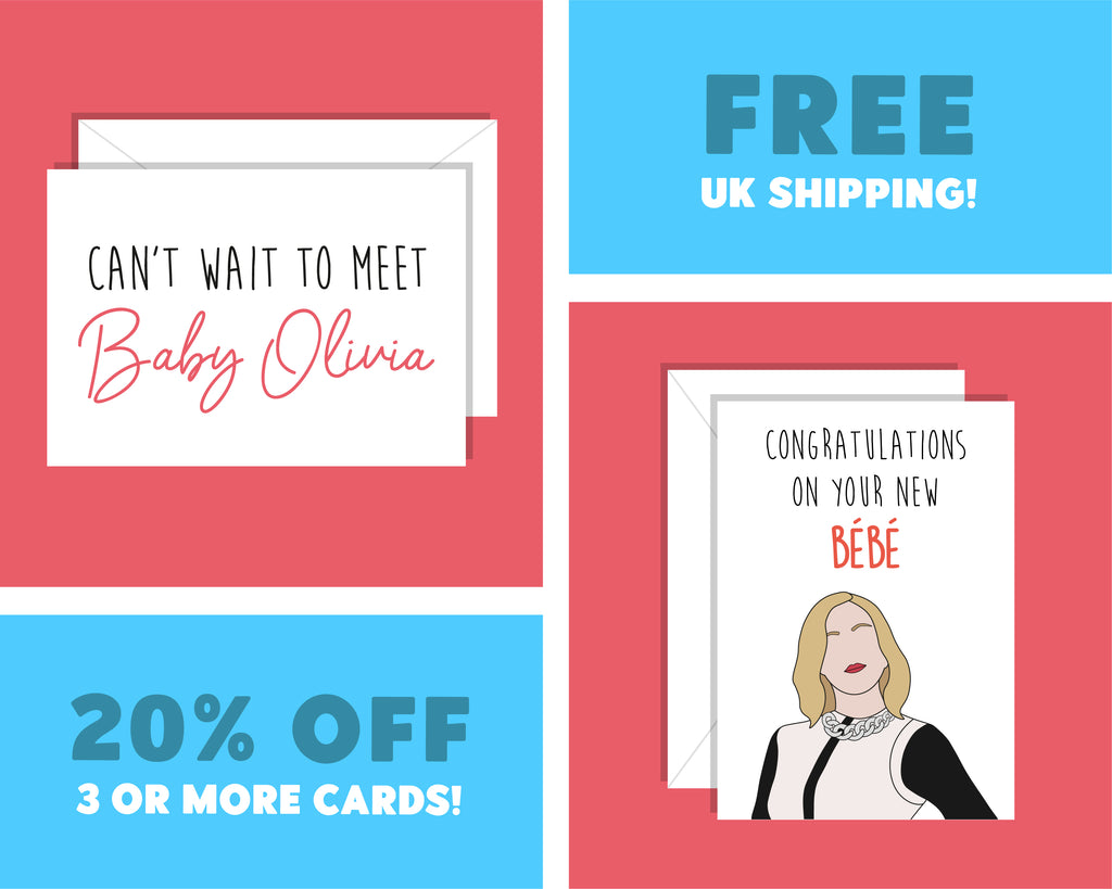Personalised Congratulations On Your New Bebe, Moira Rose Schitt's Creek New Bay CardPersonalised Congratulations On Your New Bebe, Moira Rose Schitt's Creek New Bebe Card
