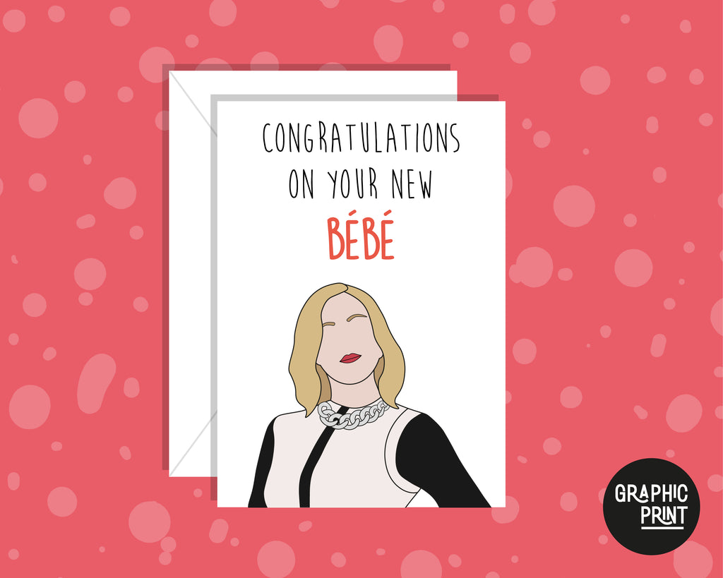 Personalised Congratulations On Your New Bebe, Moira Rose Schitt's Creek New Bebe Card